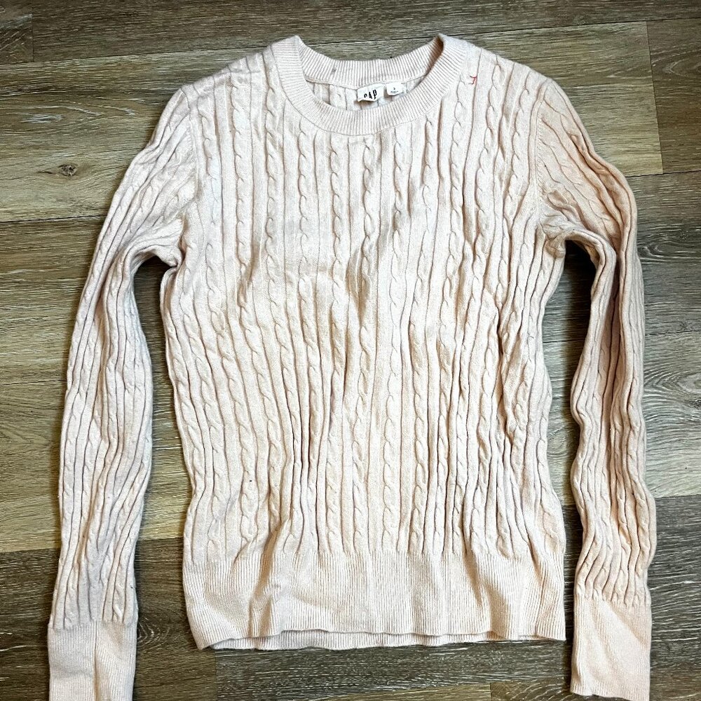Gap Pink Cable Knit Sweater